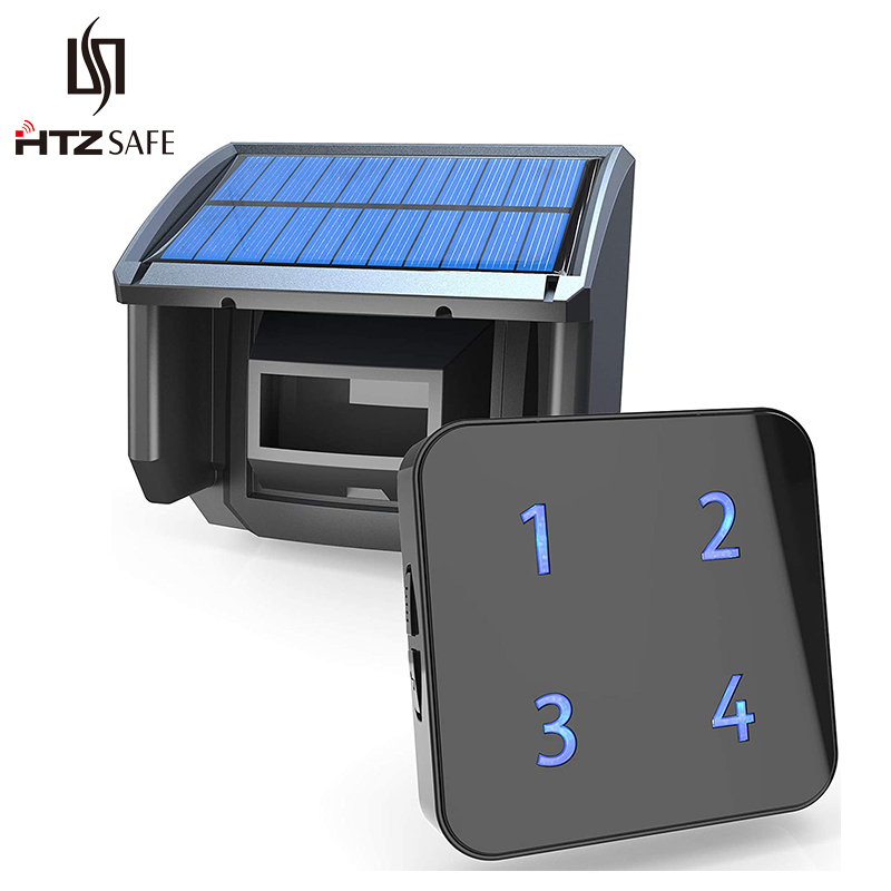 Wired Pathway Light - HTZSAFE 400 Meter solarbetriebener kabelloser Einfahrtsalarm,