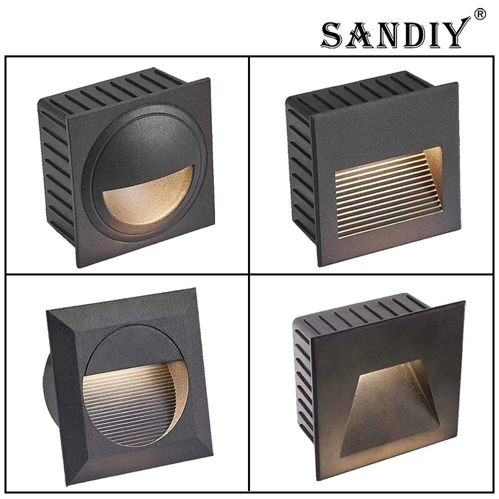 Outdoor Lighting Recessed - SANDIY Einbau-Außenwandleuchte, Niederspannung, quadratisch, Balkonleuchte, außen,