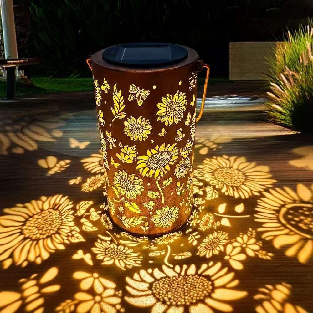Outdoor Lighting For Patio - Sonnenblumenlicht und Schattenlicht, wasserdichte Außenleuchte, solarbetrieben,