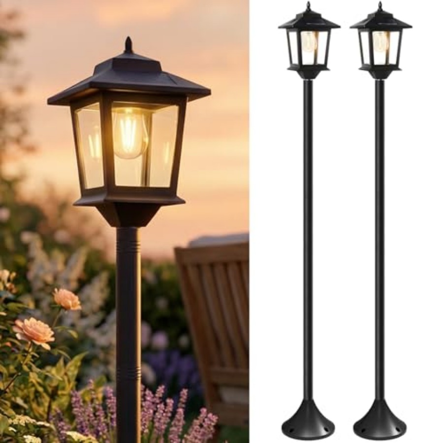 Outdoor Lighting For Patio - Solar-Pfostenleuchten für den Außenbereich, 2er-Pack 63