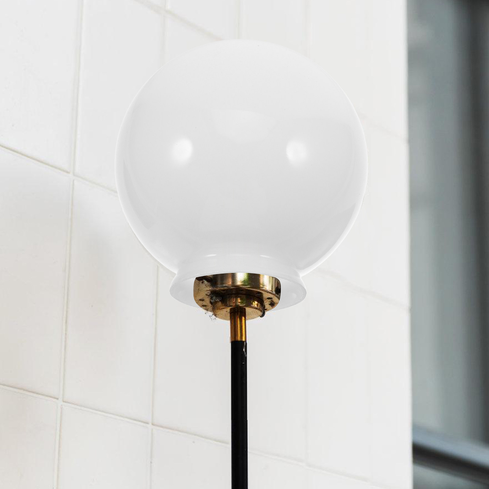 Outdoor Lighting Glass Replacement - Runder Opalweißer Glaslampenschirm Ersatz-Globusabdeckung für Deckenventilator,