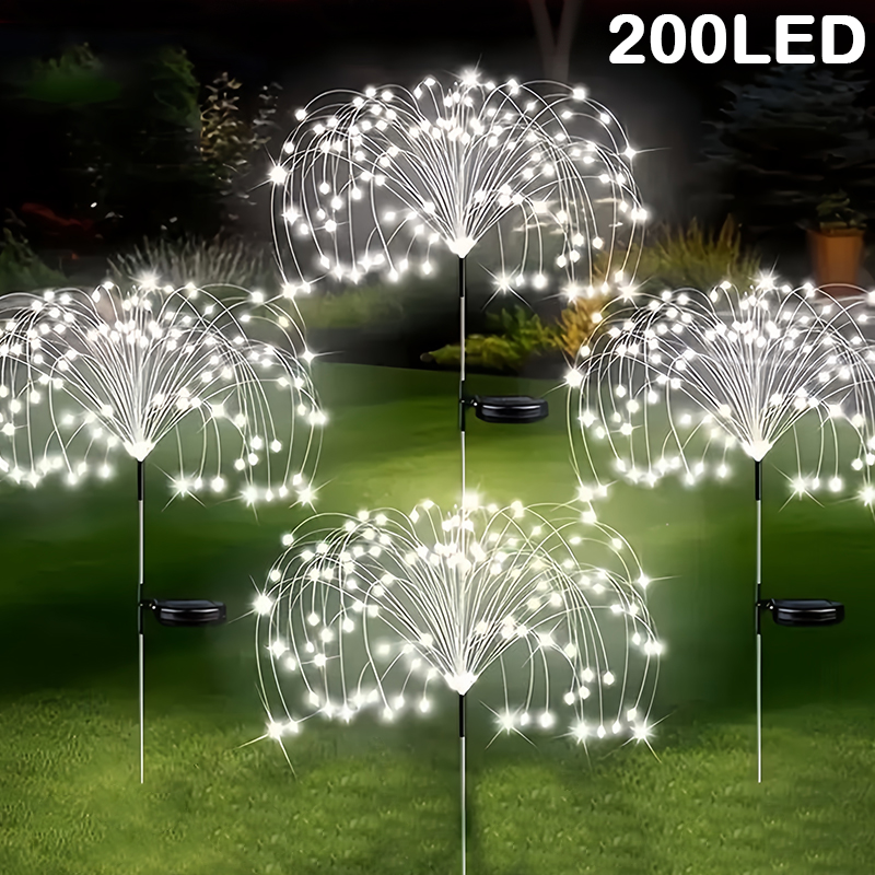Wired Pathway Light - 200LED Solar Feuerwerk Lampe Outdoor Löwenzahn