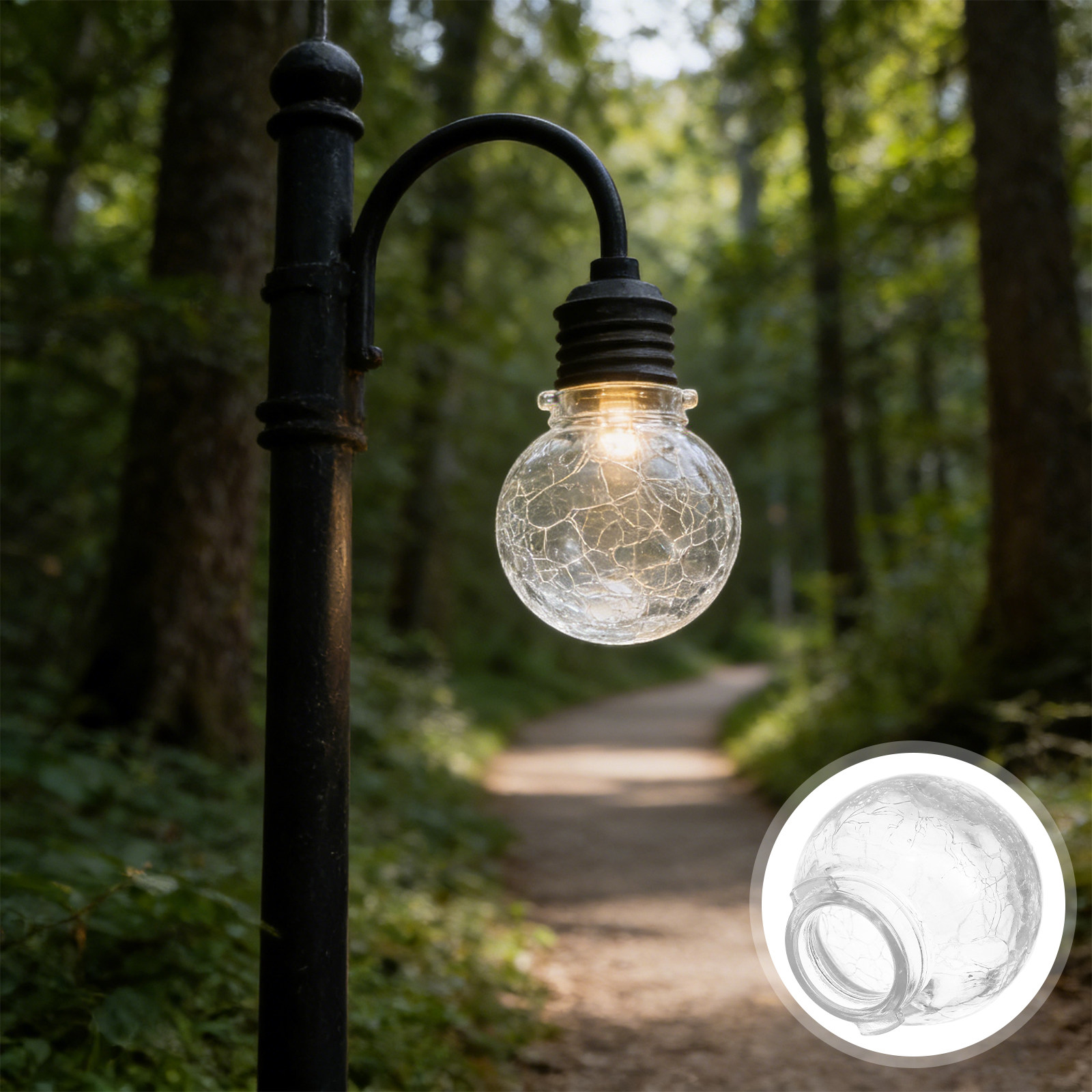 Outdoor Lighting Glass Replacement - 8 Stück Outdoor-Glaskugel-Lampenschirme mit Craquelé-Finish, 6