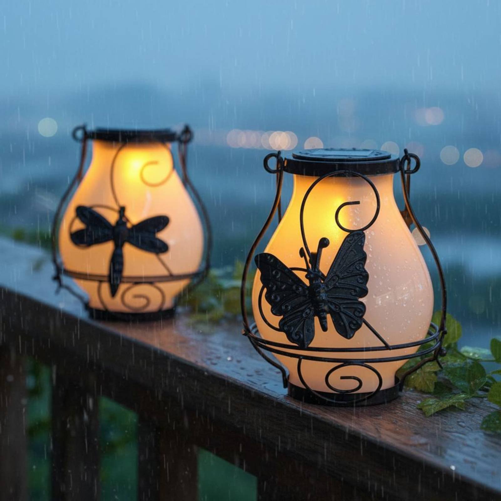 Outdoor Lighting For Patio - Solar-Schmetterlingslaterne, wasserdichte Schmetterlings-Solarlaterne, dekorative Hofbeleuchtung, einfach
