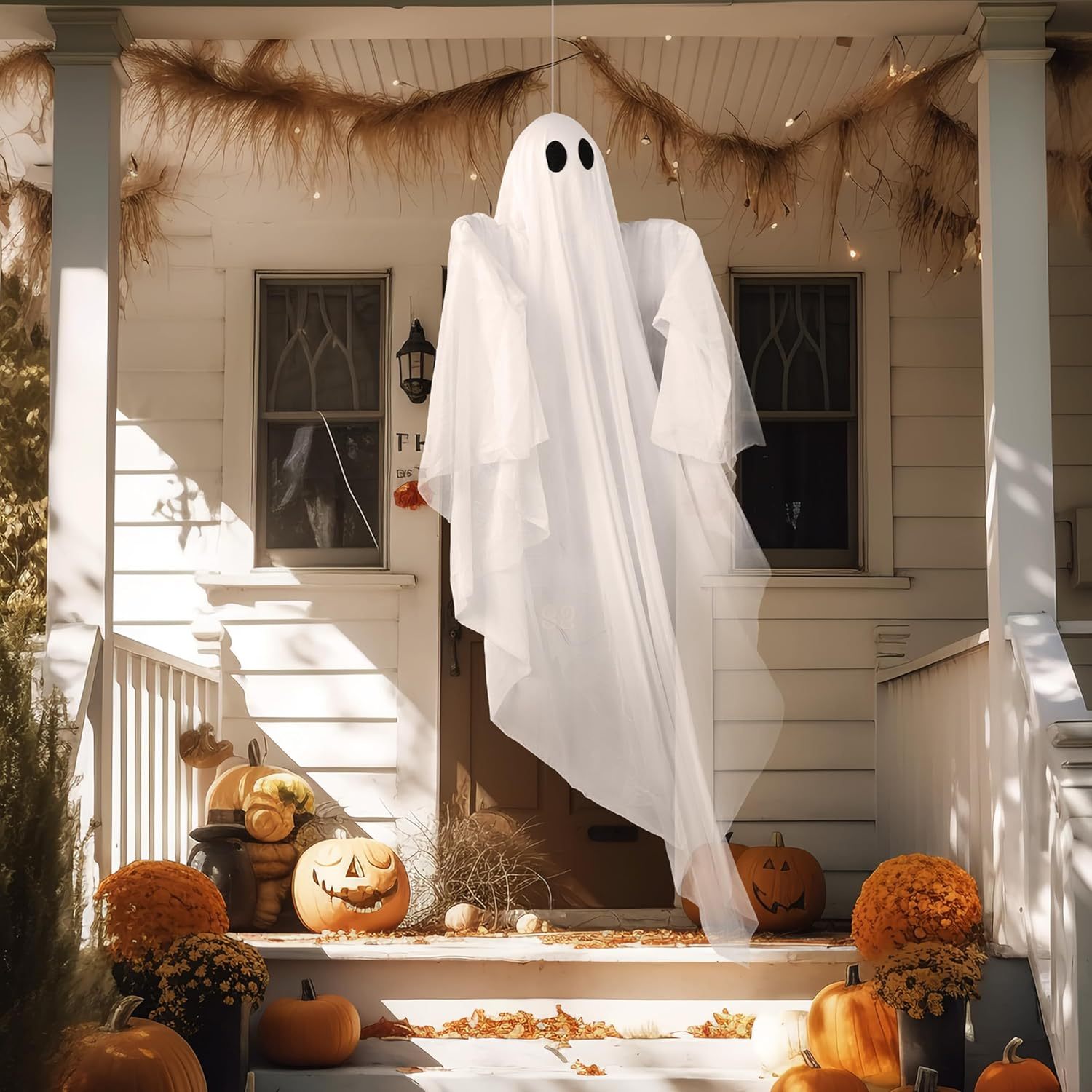 Outdoor Lighting Effects - Halloween-Hängegeister mit gruseligem weißem LED-Licht, 47