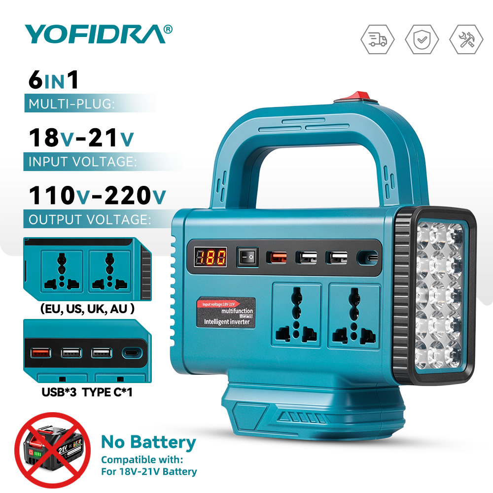 Outdoor Lighting Battery Operated - YOFIDRA 220V Tragbarer Stromwechselrichter, Notstromversorgung für