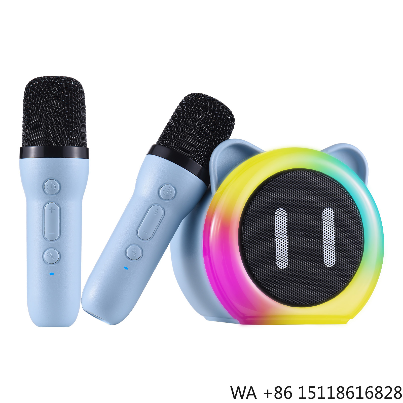 Outdoor Lighting Effects - Karaoke-Maschine mit 2 Kabellosen Mikrofonen BT-Mikrofon