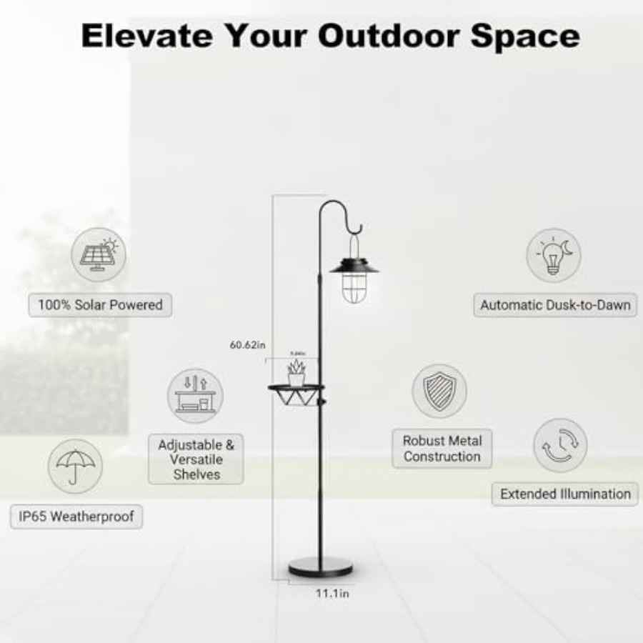 Solar-Stehlampe mit Tisch, 60  – Outdoor Lighting For Patio Bewertung und Preis