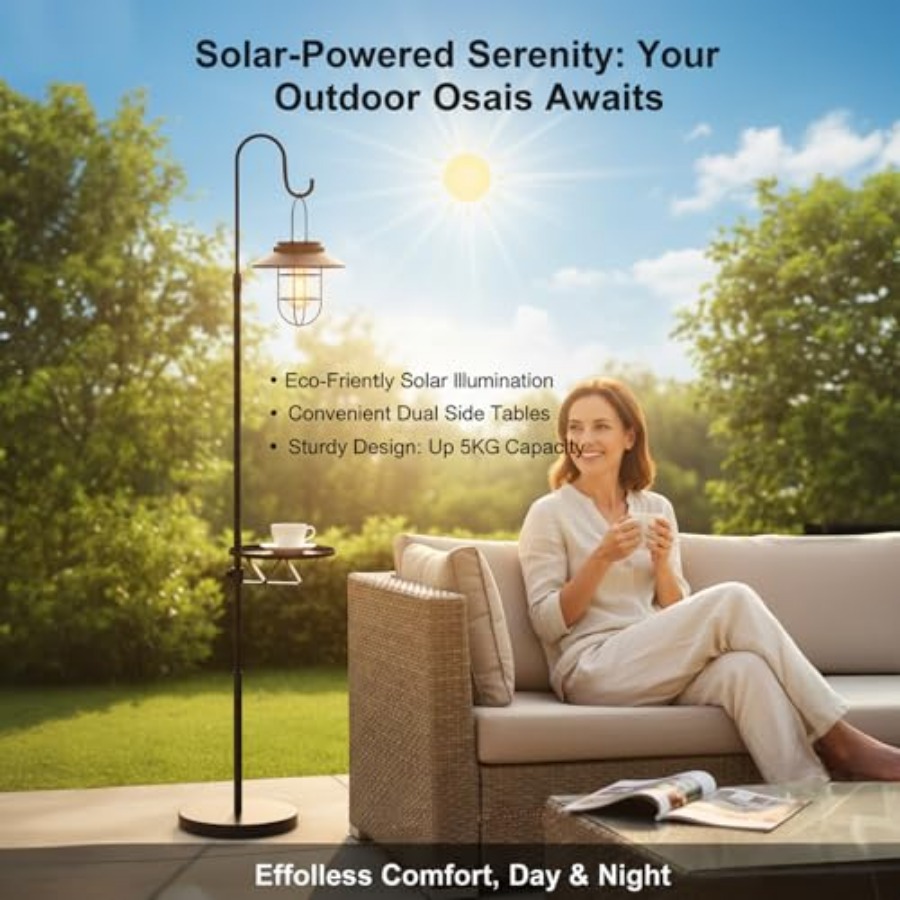 Solar-Stehlampe mit Tisch, 60  – Outdoor Lighting For Patio Bewertung und Preis