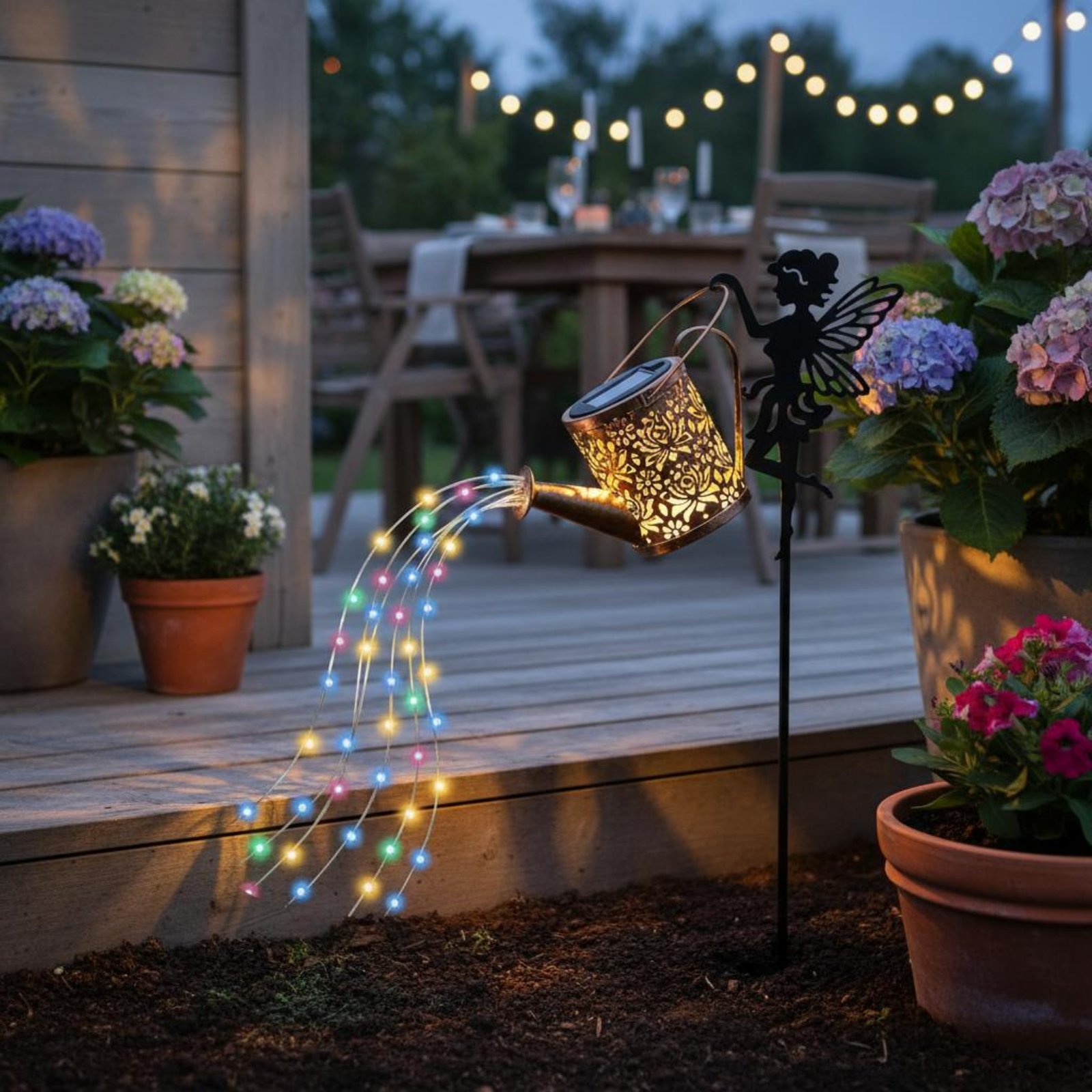 Solarbetriebene Feengießkanne  – Outdoor Lighting For Patio Bewertung und Preis