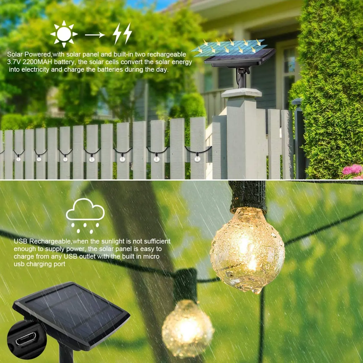 100/50/25ft Solar-LED-Lichterk – Outdoor Lighting Under Pergola Bewertung und Preis