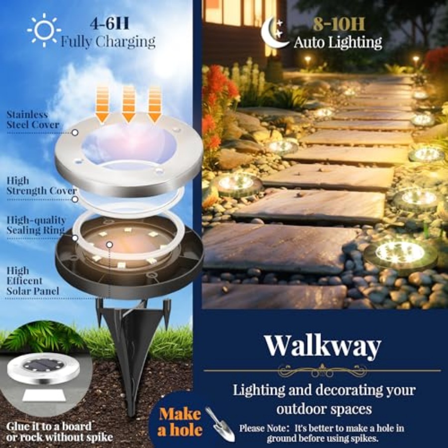 Solar-Bodenleuchten, Solar-Auß – Outdoor Lighting For Patio Bewertung und Preis